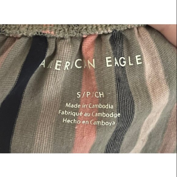 AMERICAN EAGLE Multicolor Striped Crop Top - Picture 2 of 3